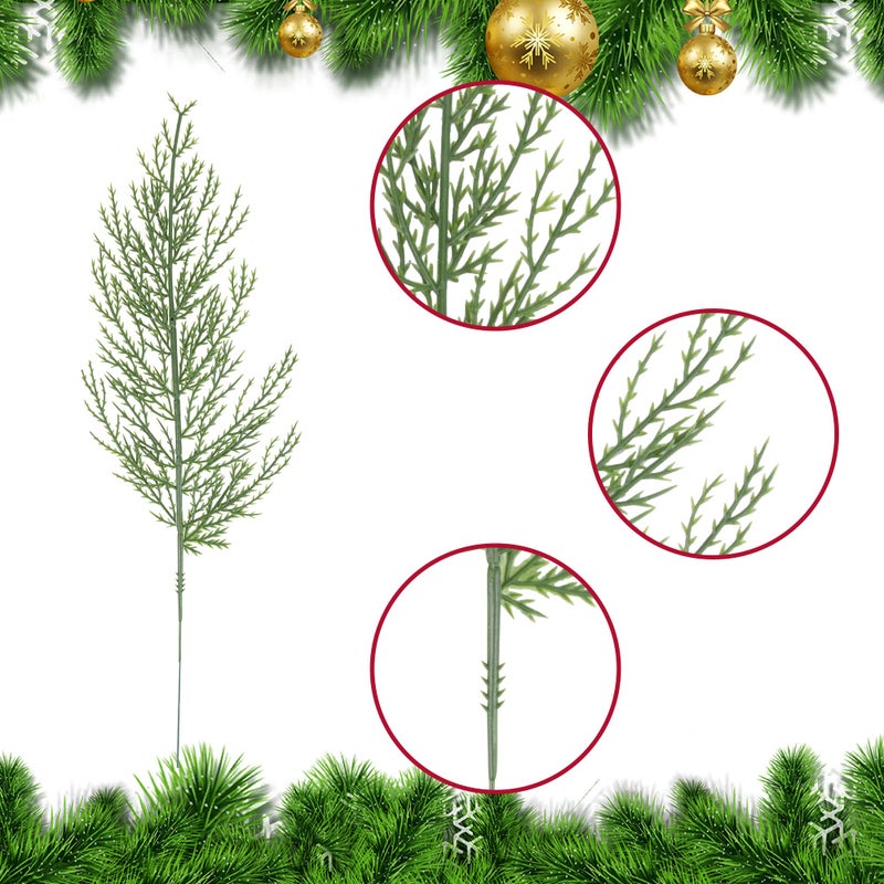 Alpurple 40 PCS Artificial Pine Leaves Branches-13.7 Inches Fake Greenery Pine Sprigs-Faux Picks for DIY Garland Wreath Christmas Embellishing and Home Garden Decoration (40PCS) - Image 3